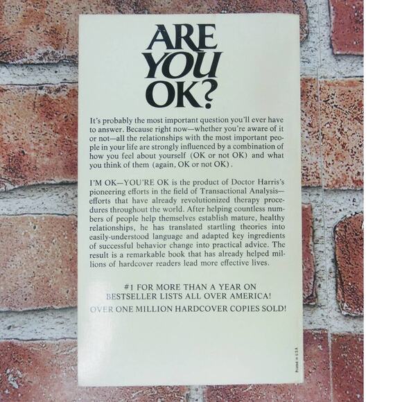I'M OK, YOU'RE OK by Thomas Anthony Harris 1973 VTG Avon Transactional Analysis‎ - Picture 6 of 9
